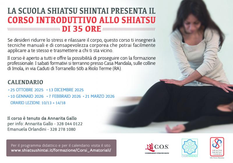 Corso Amatoriale Shiatsu 35 ore
